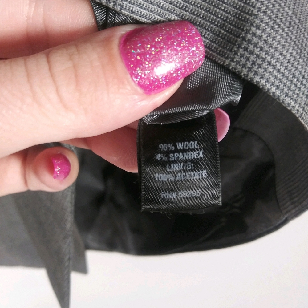 Express - Glen Pattern Gray Wool Blend Button Vest - image 7